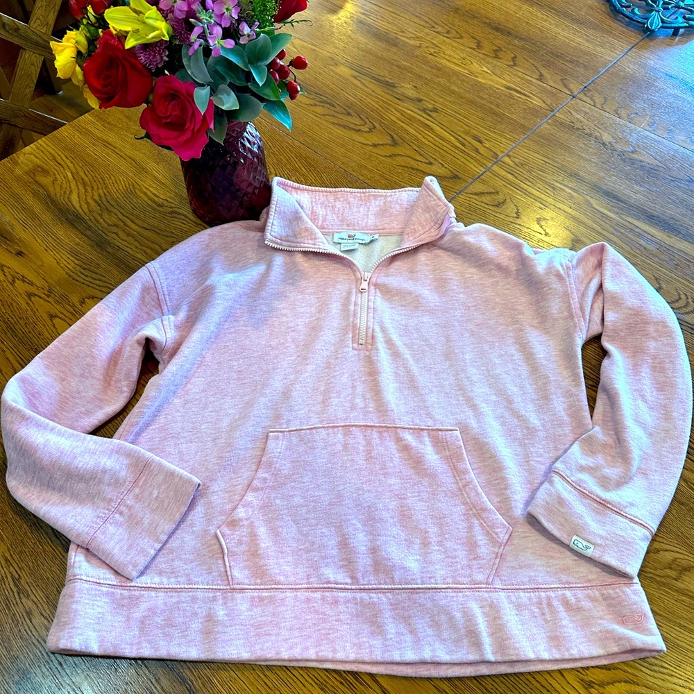 Vineyard Vines half zip collared sweatshirt, pink, medium